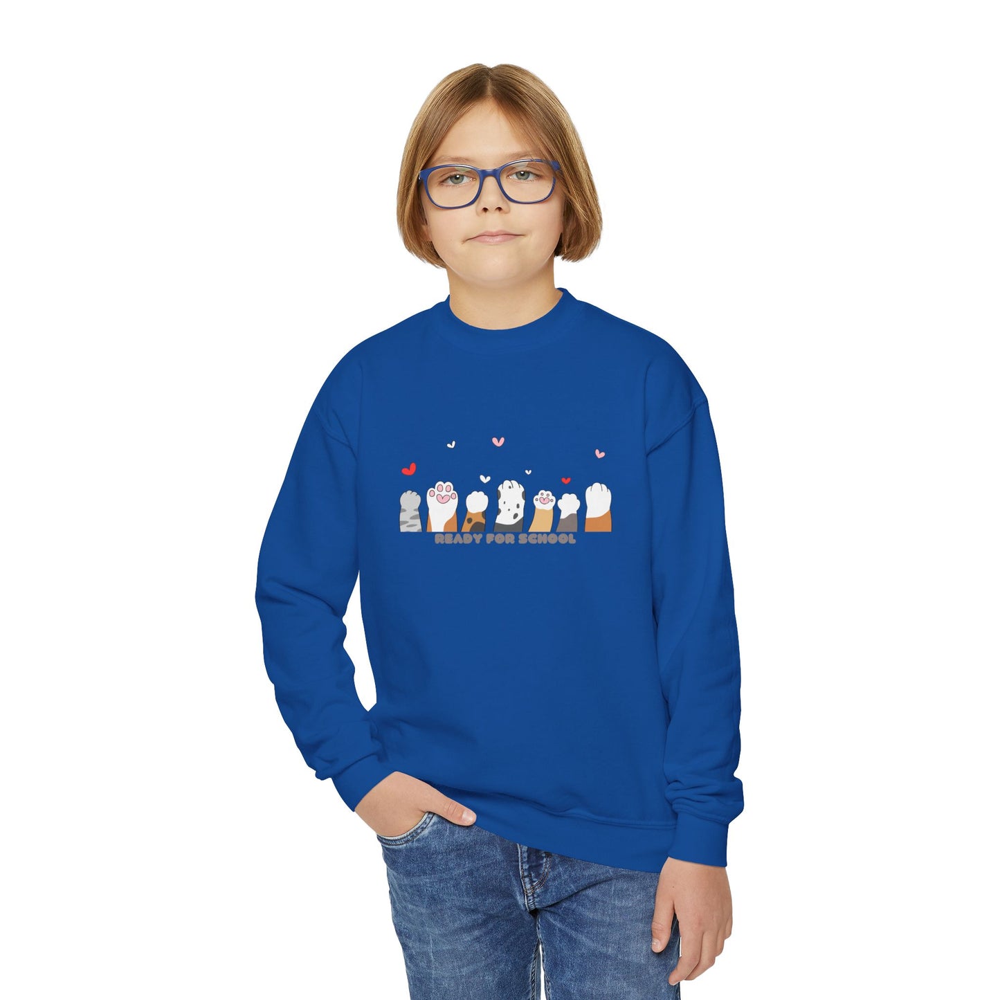 Kitty paws Youth Crewneck Sweatshirt