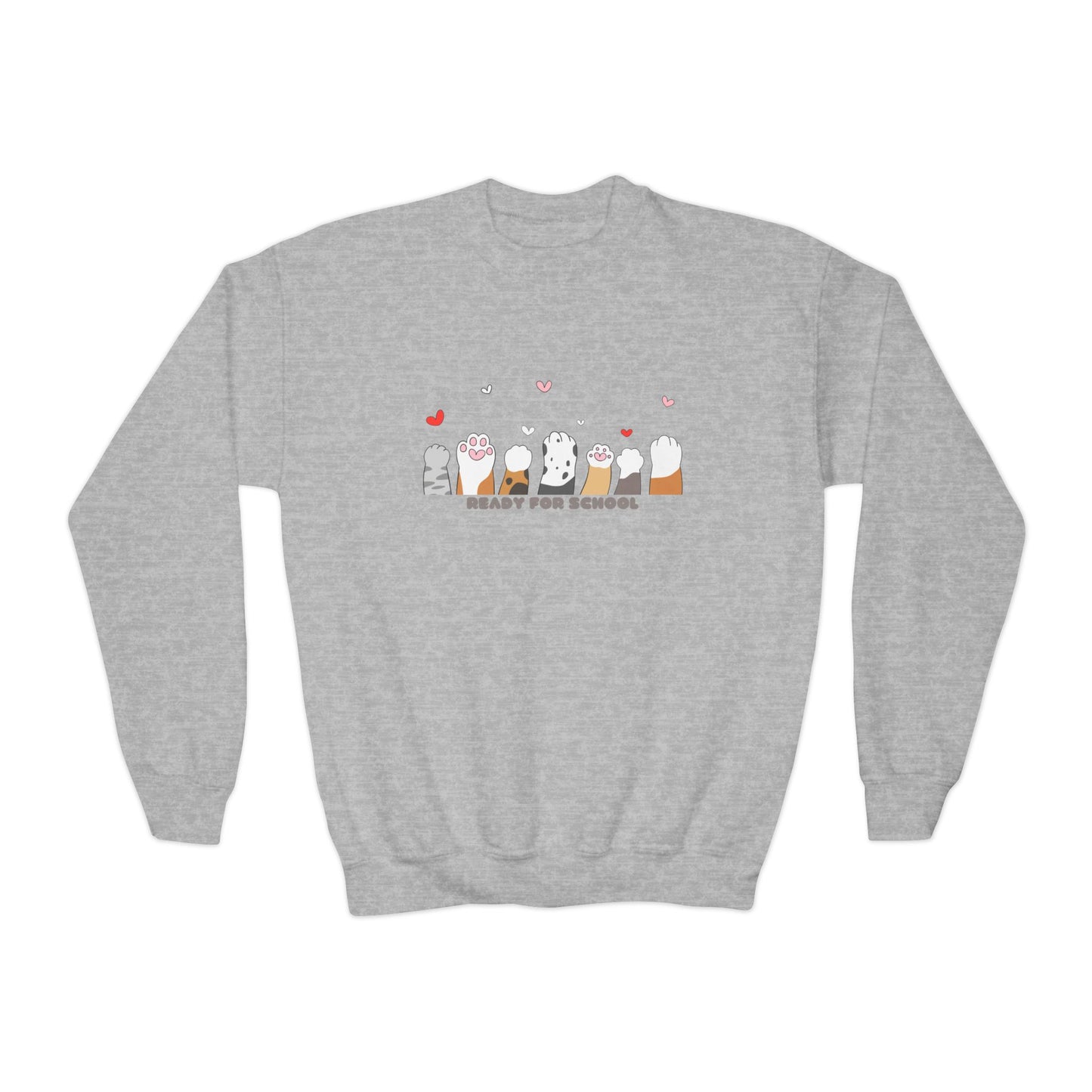 Kitty paws Youth Crewneck Sweatshirt