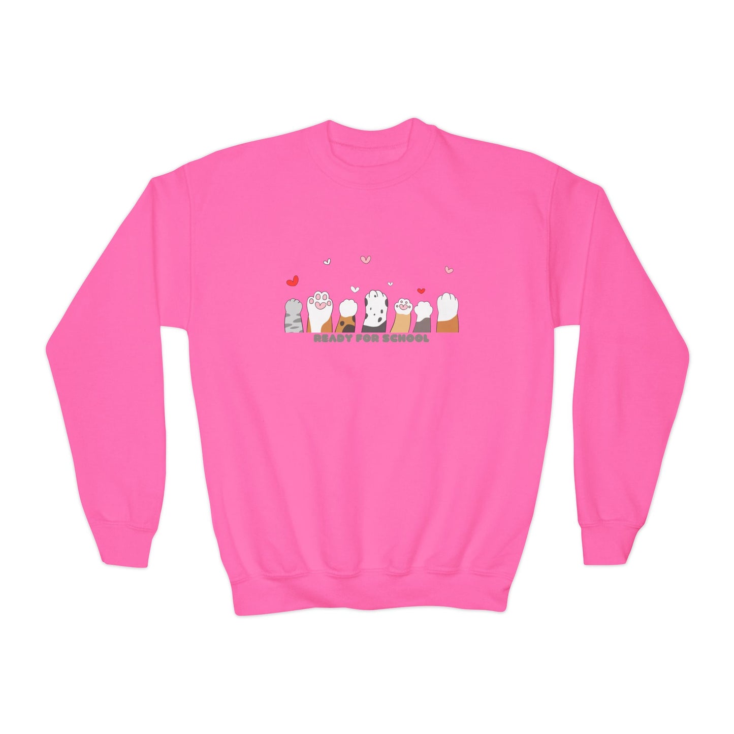 Kitty paws Youth Crewneck Sweatshirt
