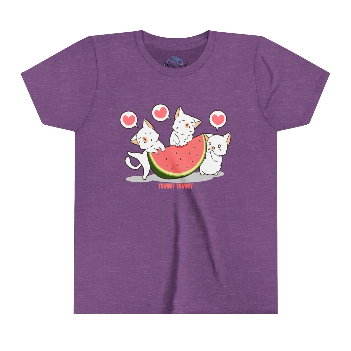 Yummy watermelon and kittens- Youth Short Sleeve Tee