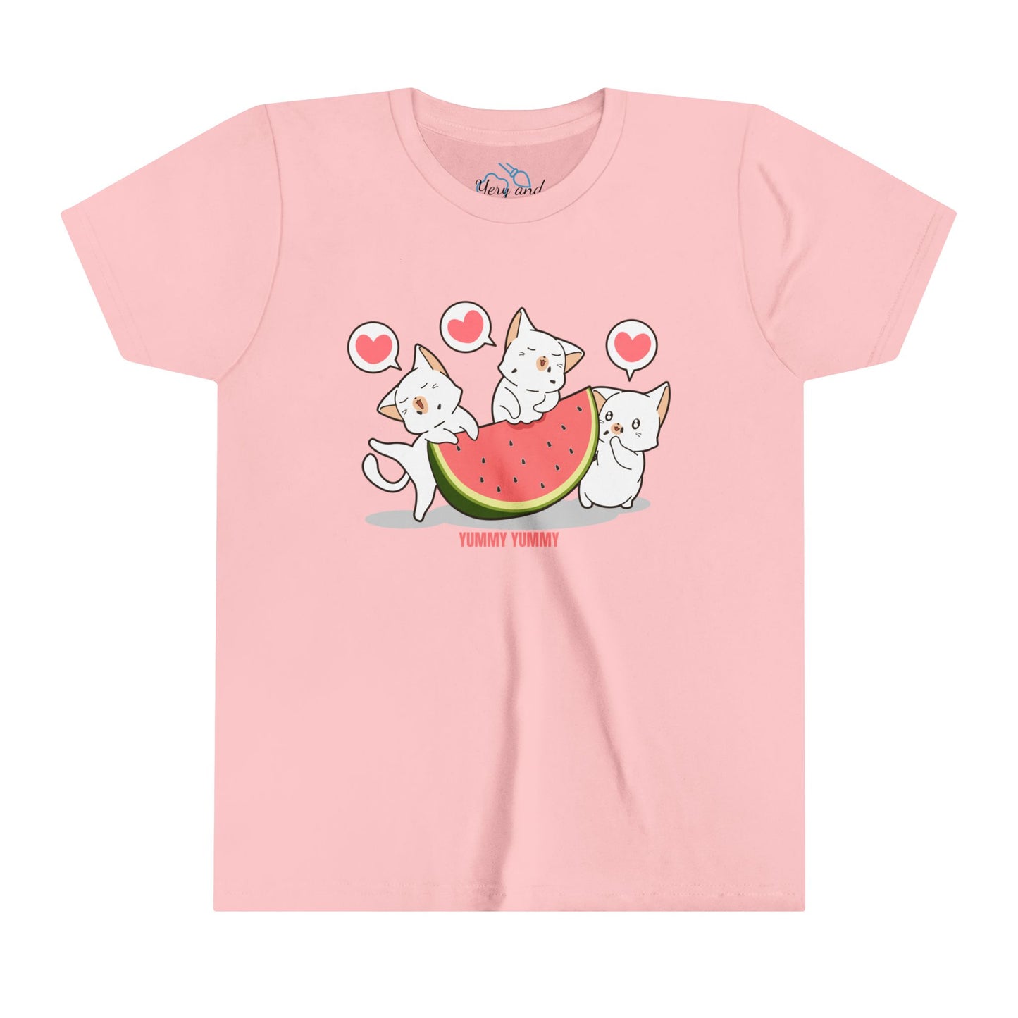 Yummy watermelon and kittens- Youth Short Sleeve Tee