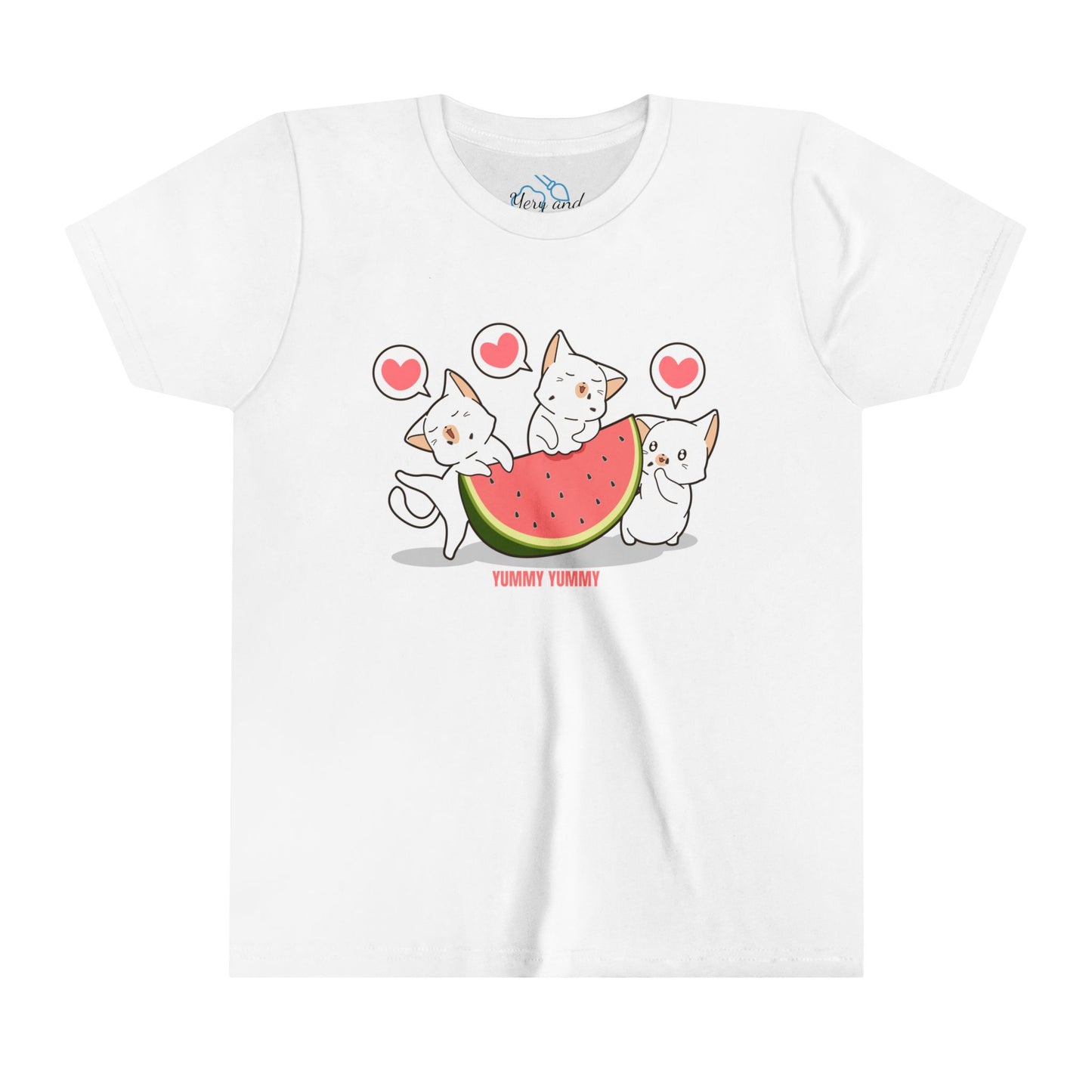Yummy watermelon and kittens- Youth Short Sleeve Tee