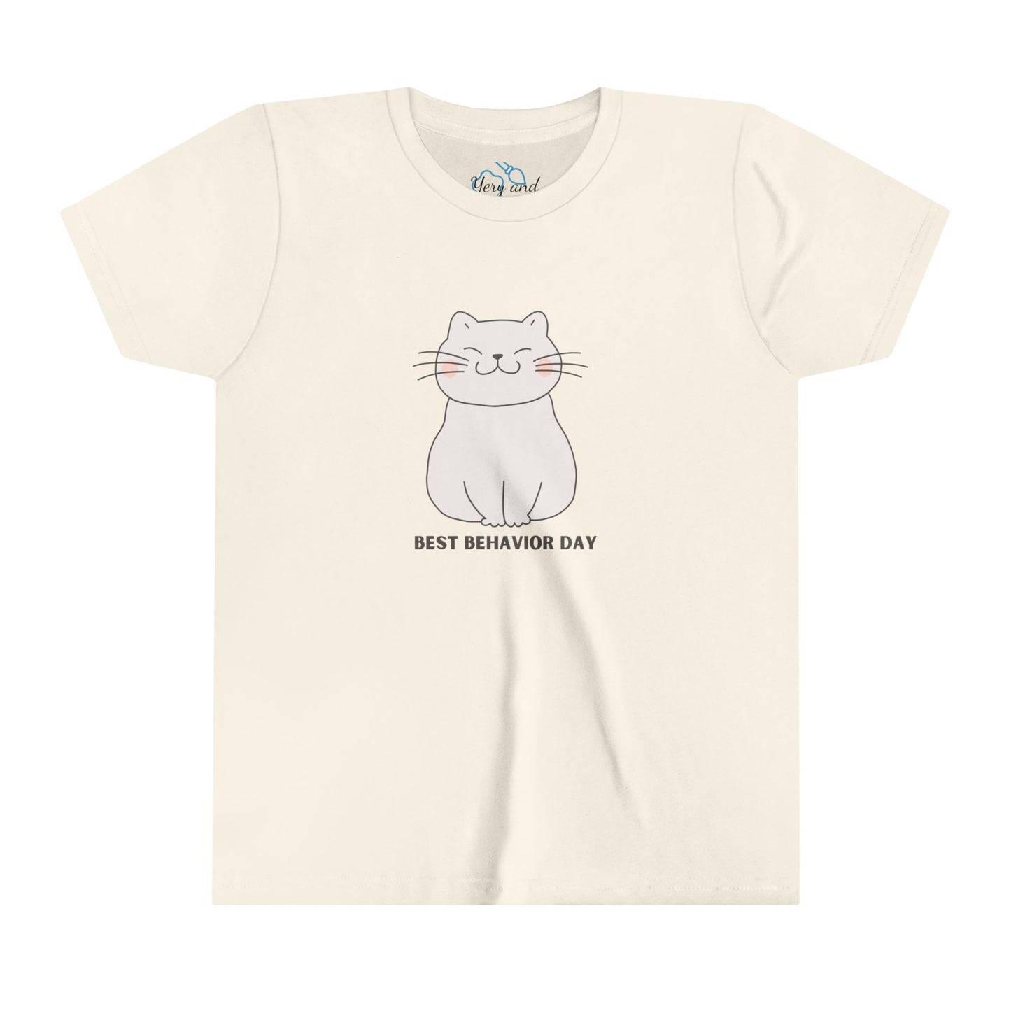 Kitty Best Behavior Day- Youth Short Sleeve Tee