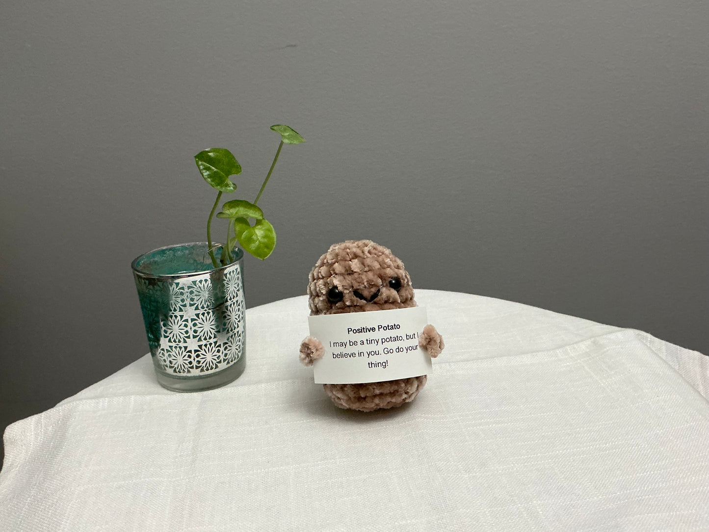Crochet positive potato gift basket