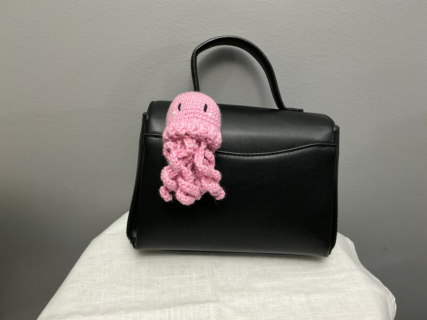 Crochet bag charm jelly fish gift basket
