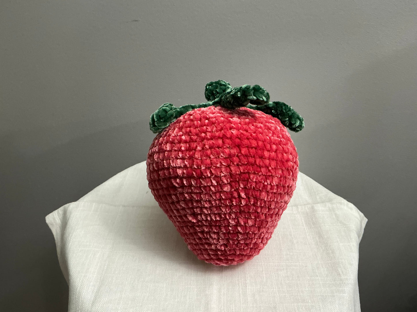 Crochet strawberry plush