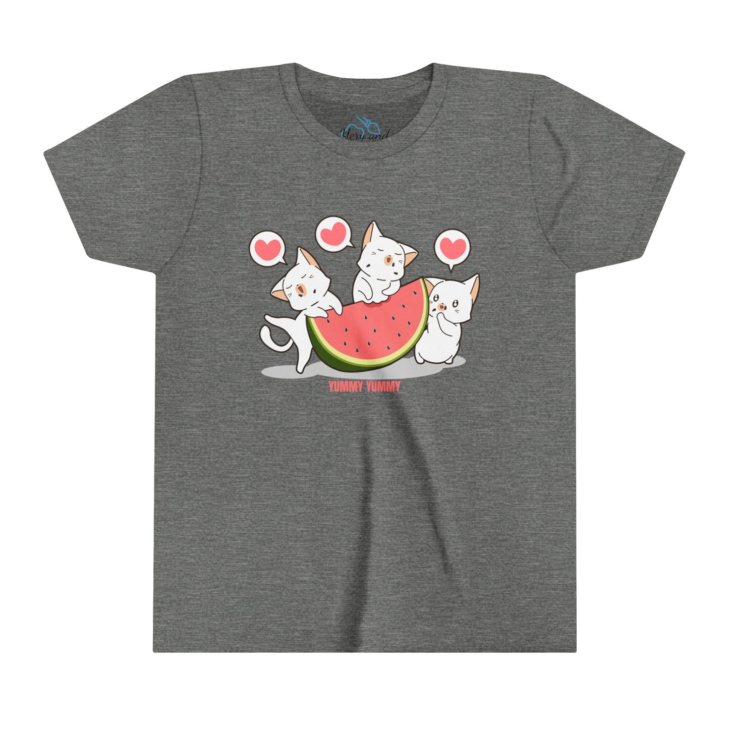 Yummy watermelon and kittens- Youth Short Sleeve Tee