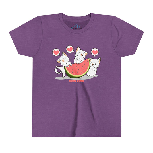 Yummy watermelon and kittens- Youth Short Sleeve Tee
