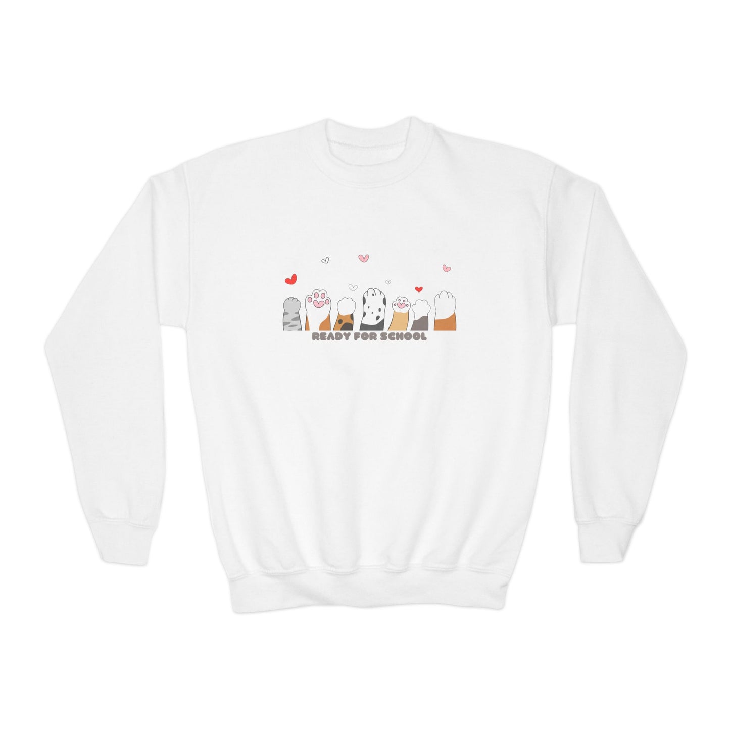 Kitty paws Youth Crewneck Sweatshirt