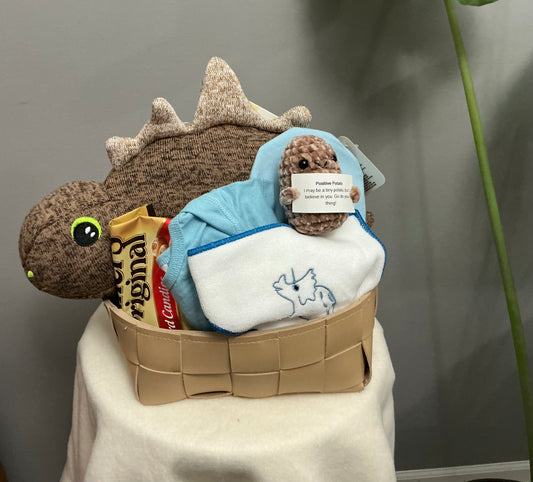 Crochet positive potato gift basket
