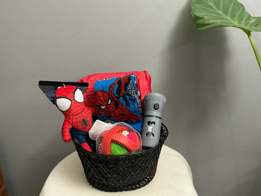 Doggy Spiderman gift basket
