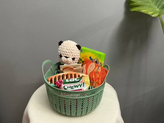 Crochet sea otter gift basket