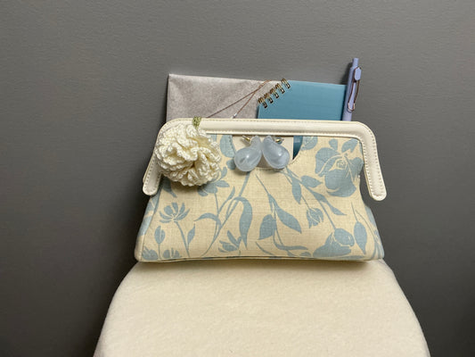 Crochet flower bag charm gift basket
